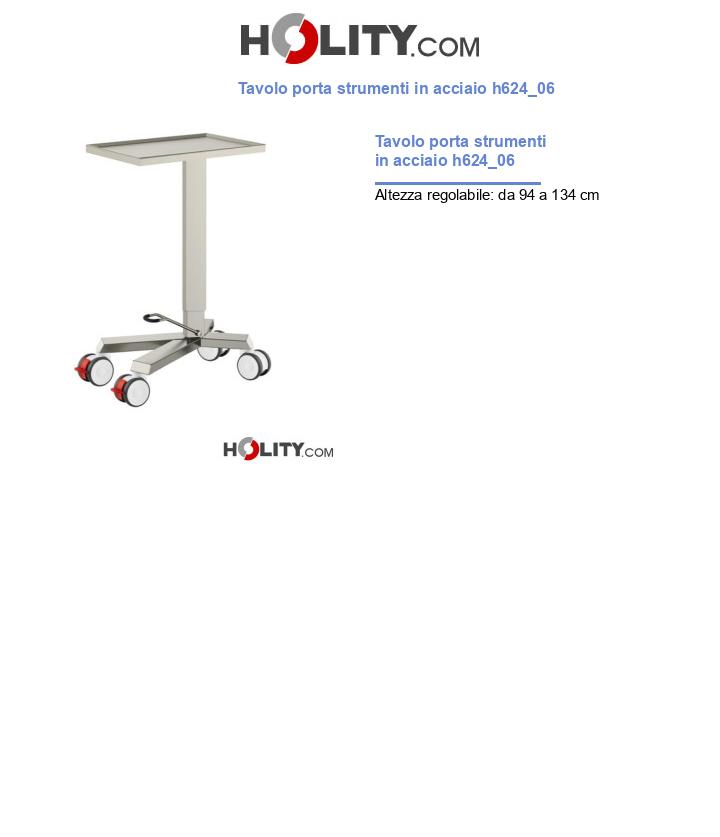 Tavolo porta strumenti in acciaio h624_06