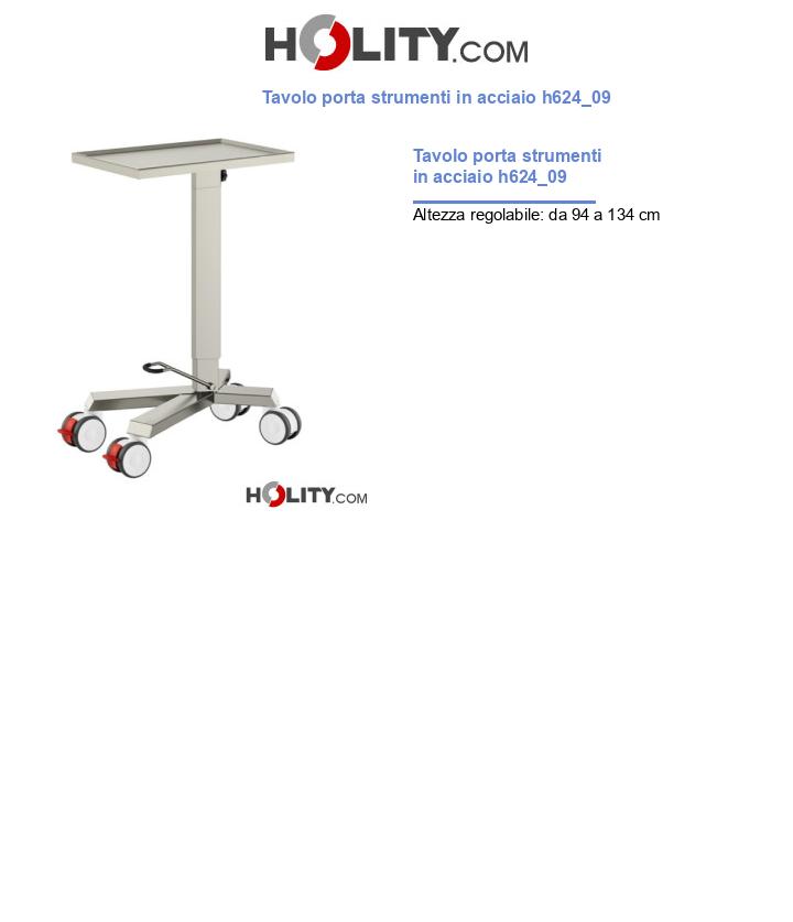Tavolo porta strumenti in acciaio h624_09