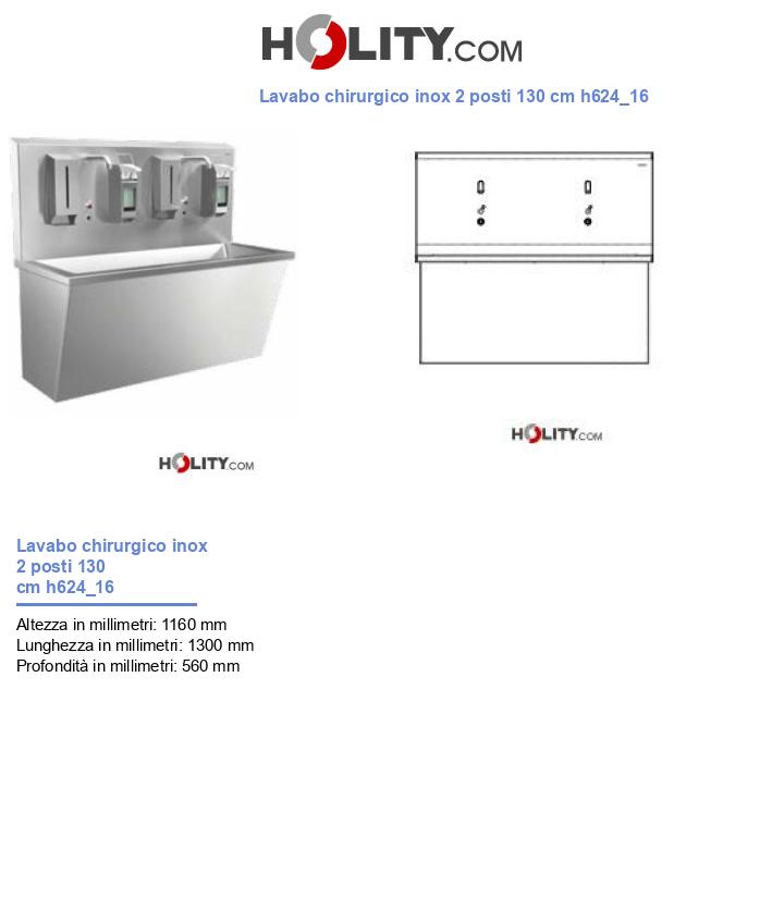 Lavabo chirurgico inox 2 posti 130 cm h624_16