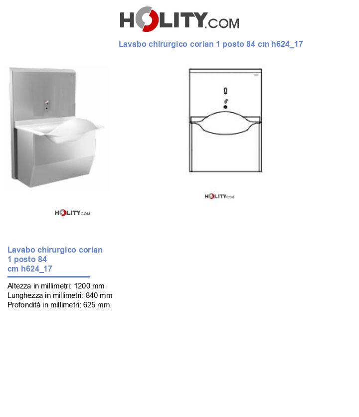 Lavabo chirurgico corian 1 posto 84 cm h624_17