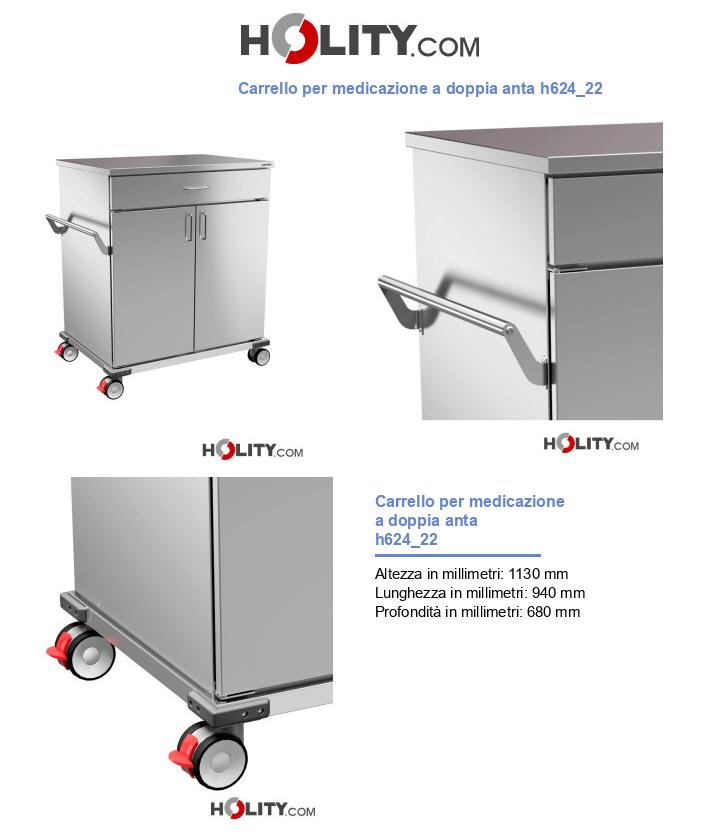 Carrello per medicazione a doppia anta h624_22