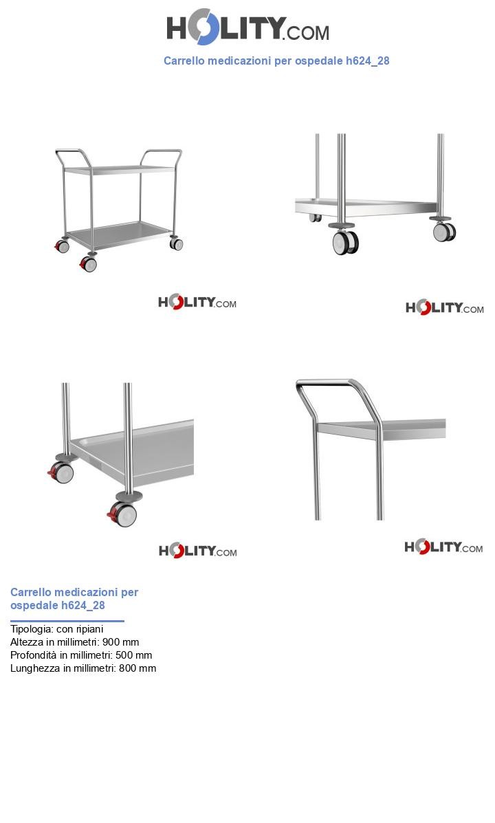 Carrello medicazioni per ospedale h624_28