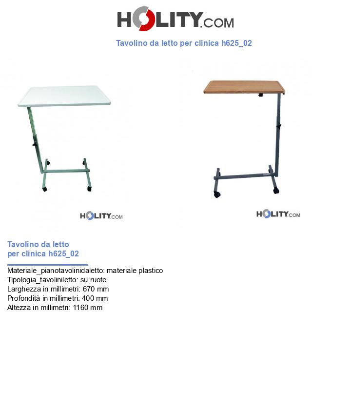 Tavolino da letto per clinica h625_02