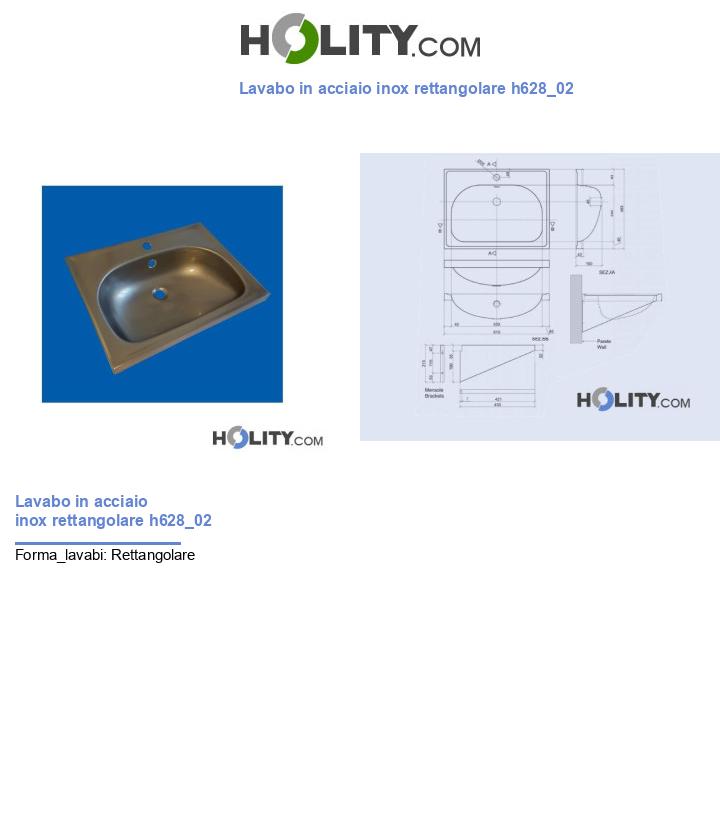 Lavabo in acciaio inox rettangolare h628_02