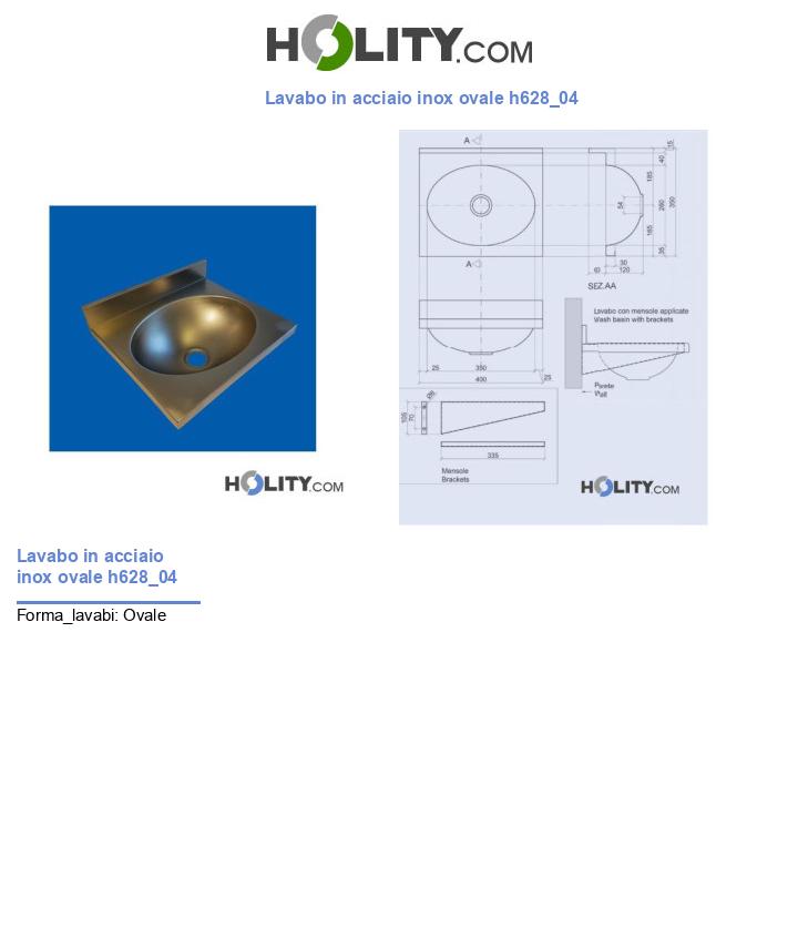 Lavabo in acciaio inox ovale h628_04