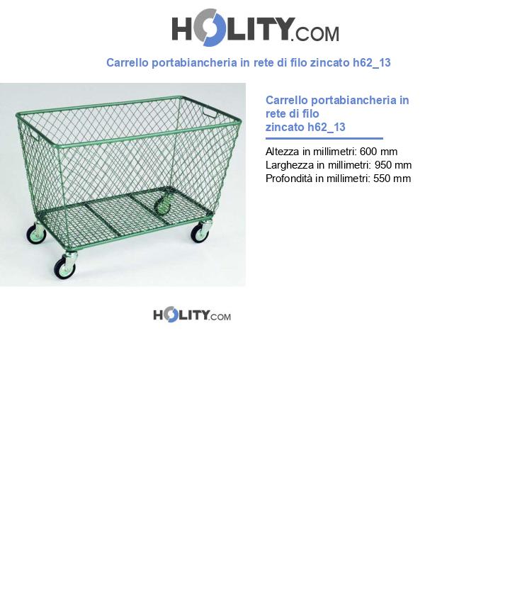 Carrello portabiancheria in rete di filo zincato h62_13