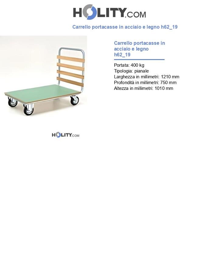 Carrello portacasse in acciaio e legno h62_19