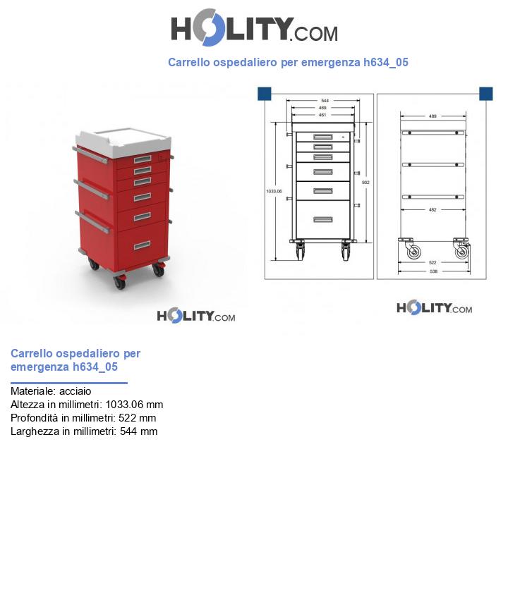 Carrello ospedaliero per emergenza h634_05