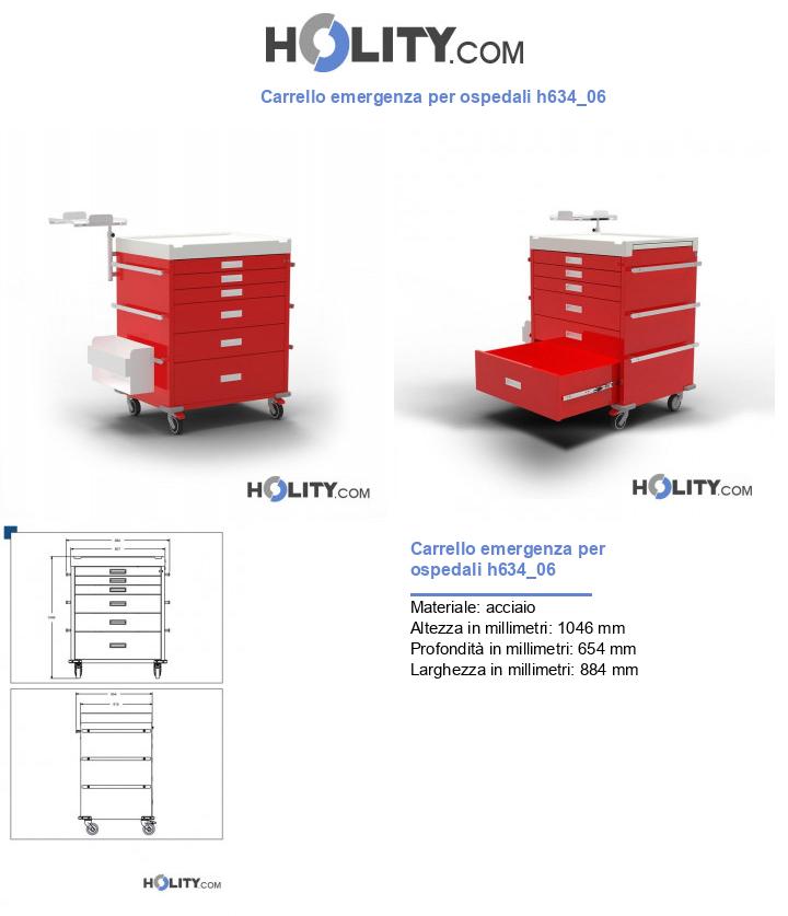 Carrello emergenza per ospedali h634_06