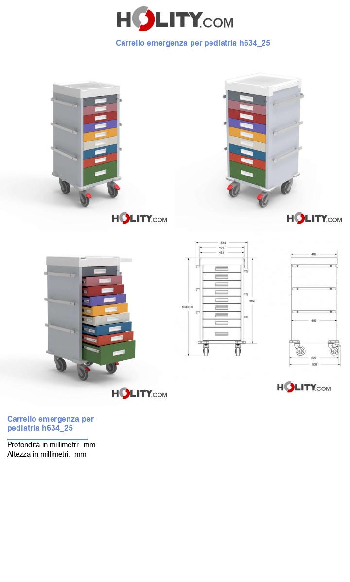 Carrello emergenza per pediatria h634_25