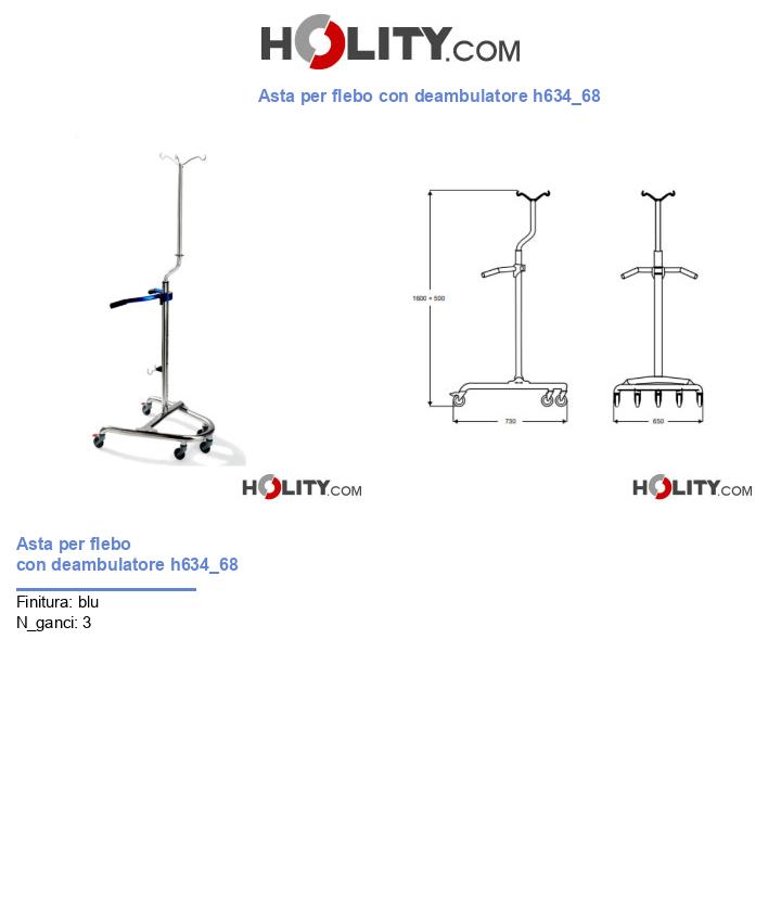 Asta per flebo con deambulatore h634_68