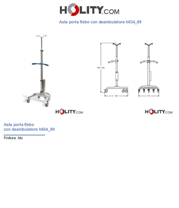 Asta porta flebo con deambulatore h634_69