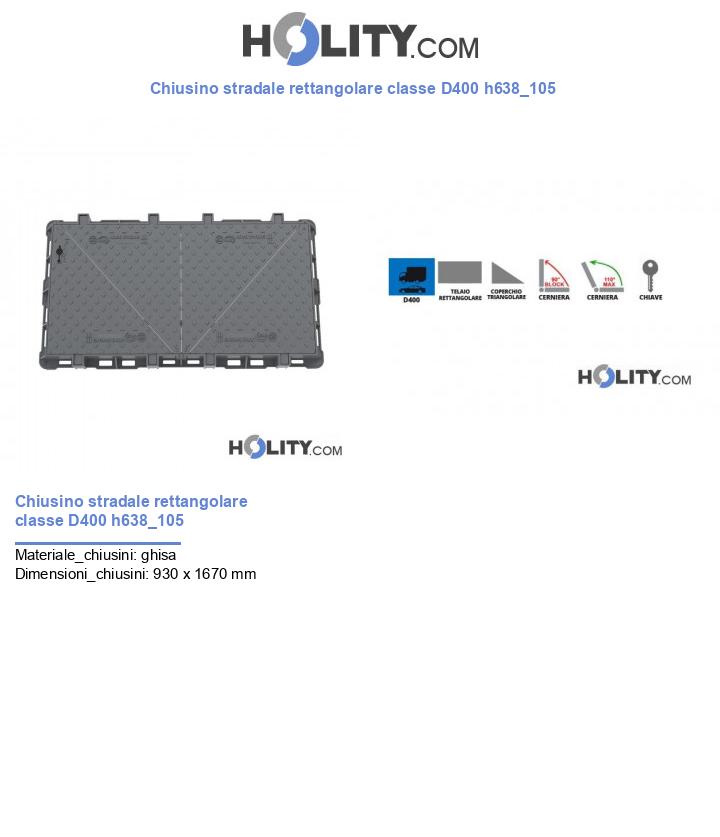 Chiusino stradale rettangolare classe D400 h638_105