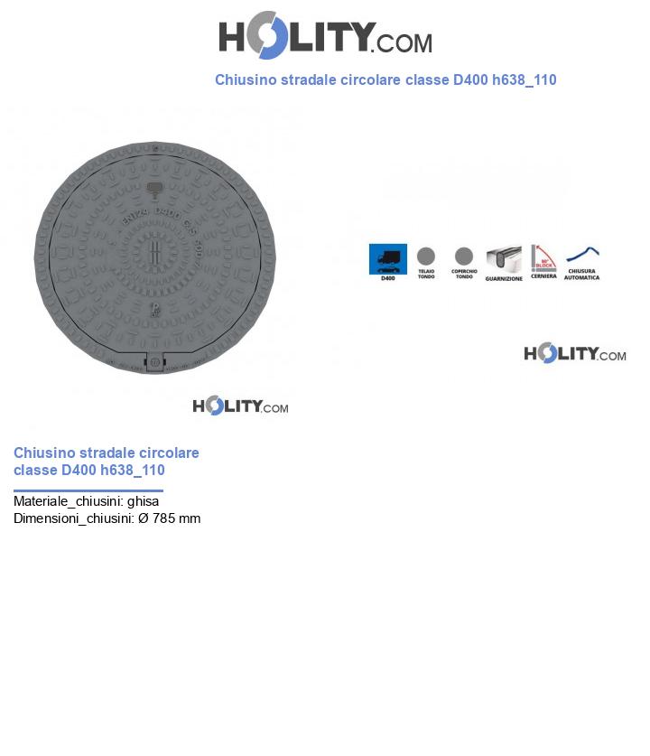 Chiusino stradale circolare classe D400 h638_110