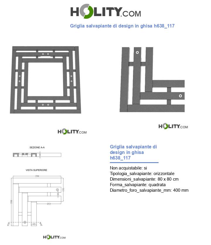 Griglia salvapiante di design in ghisa h638_117