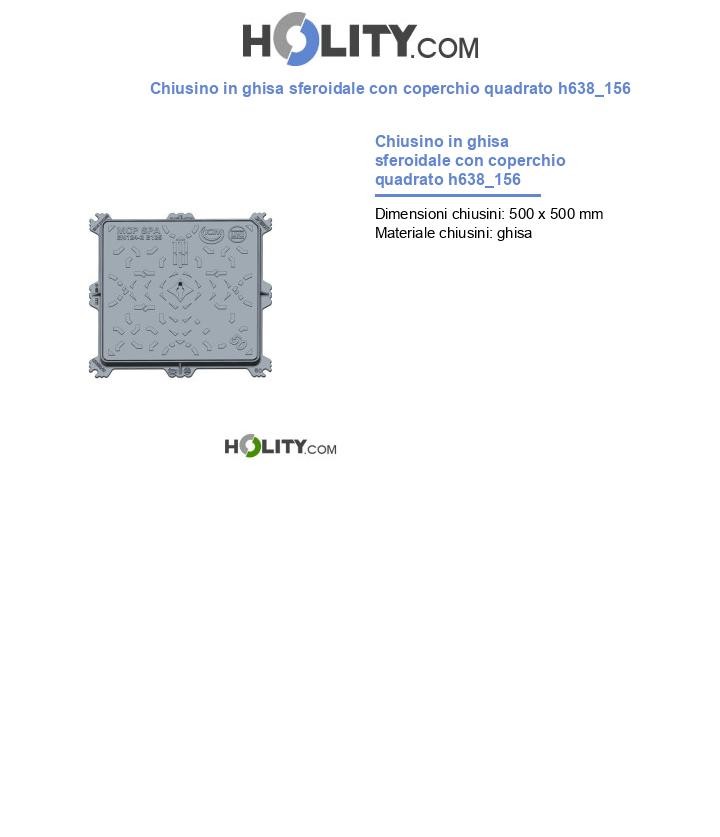 Chiusino in ghisa sferoidale con coperchio quadrato h638_156