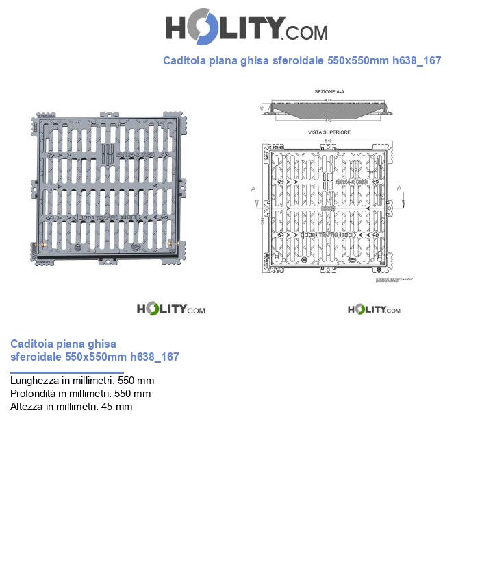 Caditoia piana ghisa sferoidale 550x550mm h638_167
