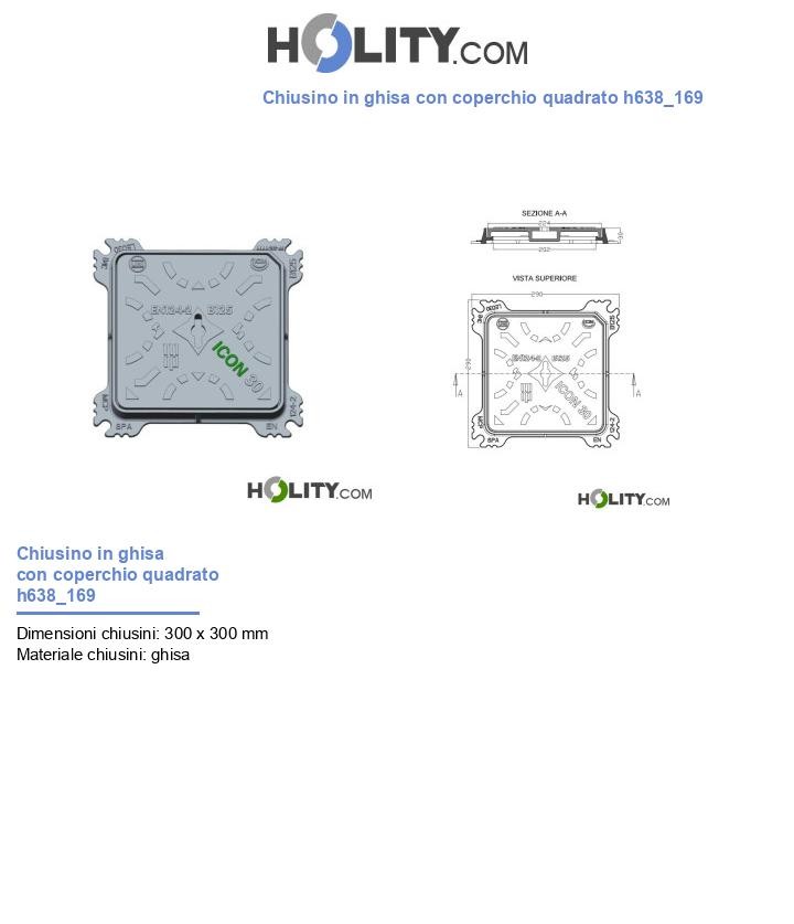 Chiusino in ghisa con coperchio quadrato h638_169