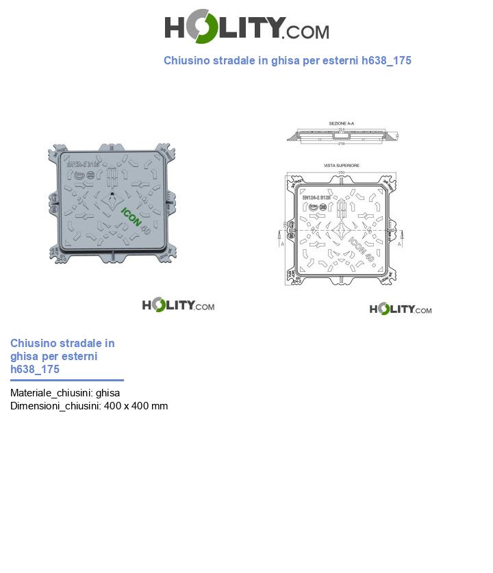 Chiusino stradale in ghisa per esterni h638_175