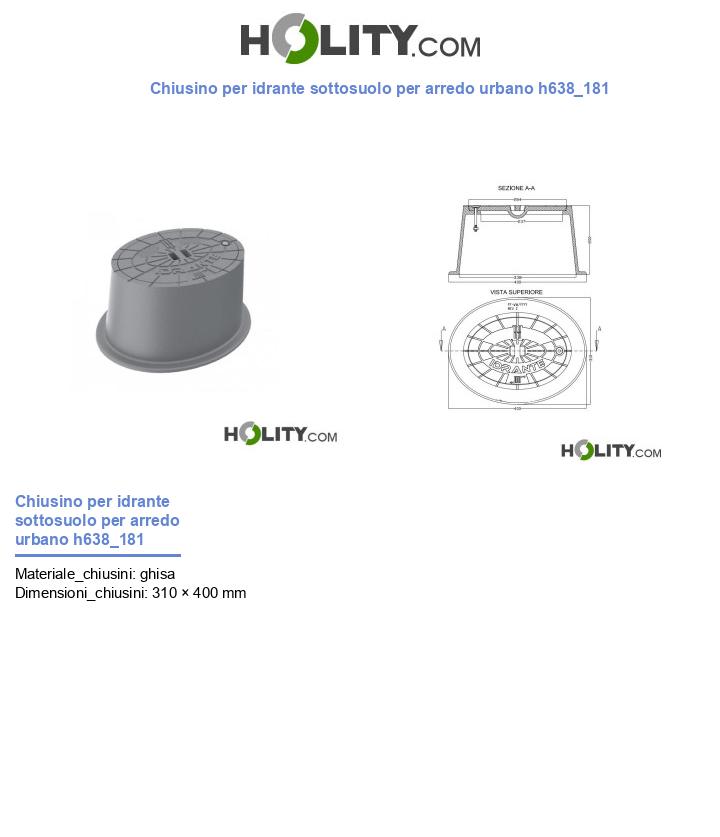 Chiusino per idrante sottosuolo per arredo urbano h638_181