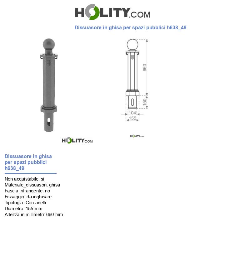 Dissuasore in ghisa per spazi pubblici h638_49
