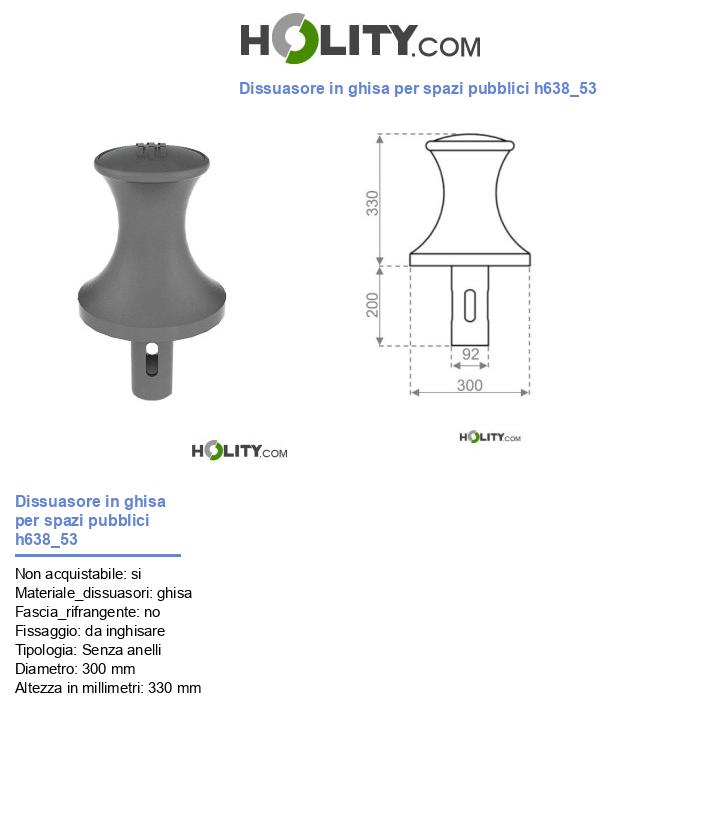 Dissuasore in ghisa per spazi pubblici h638_53