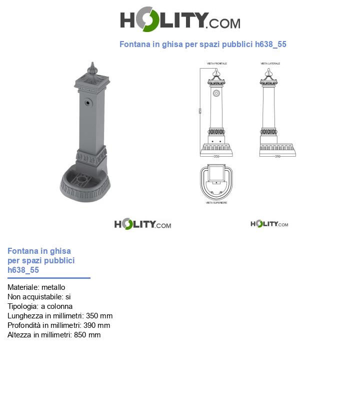 Fontana in ghisa per spazi pubblici h638_55