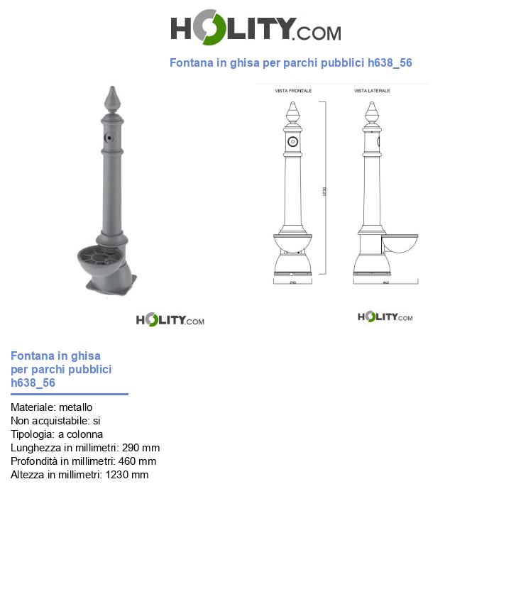 Fontana in ghisa per parchi pubblici h638_56