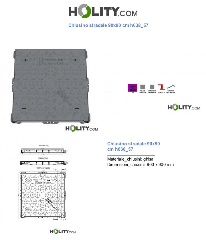 Chiusino stradale 90x90 cm h638_57
