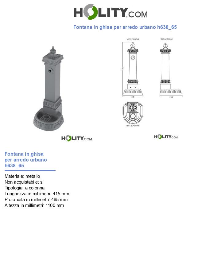 Fontana in ghisa per arredo urbano h638_65