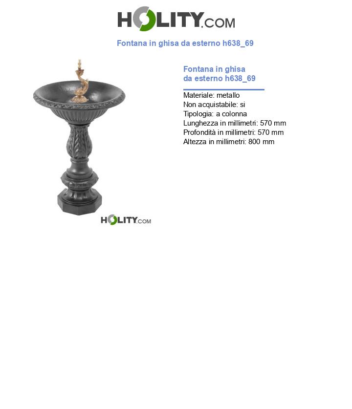 Fontana in ghisa da esterno h638_69