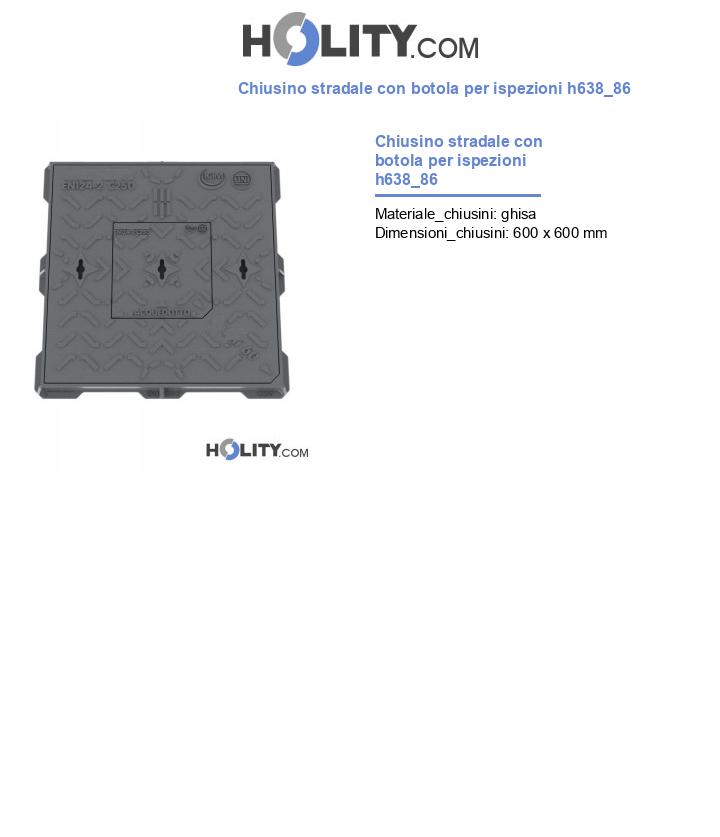 Chiusino stradale con botola per ispezioni h638_86