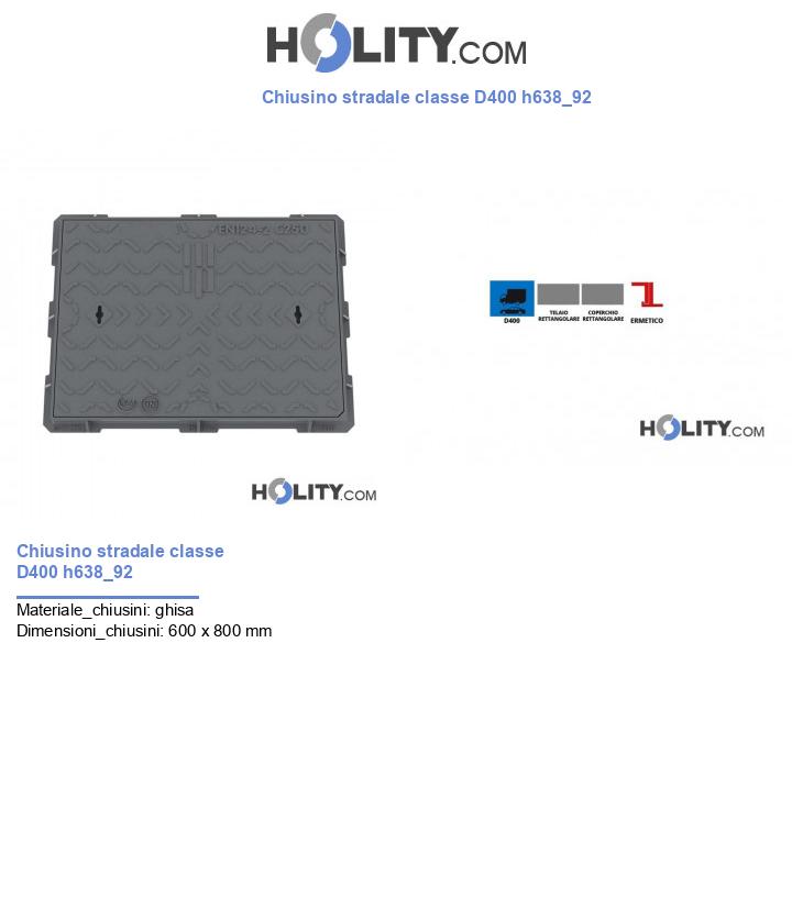 Chiusino stradale classe D400 h638_92