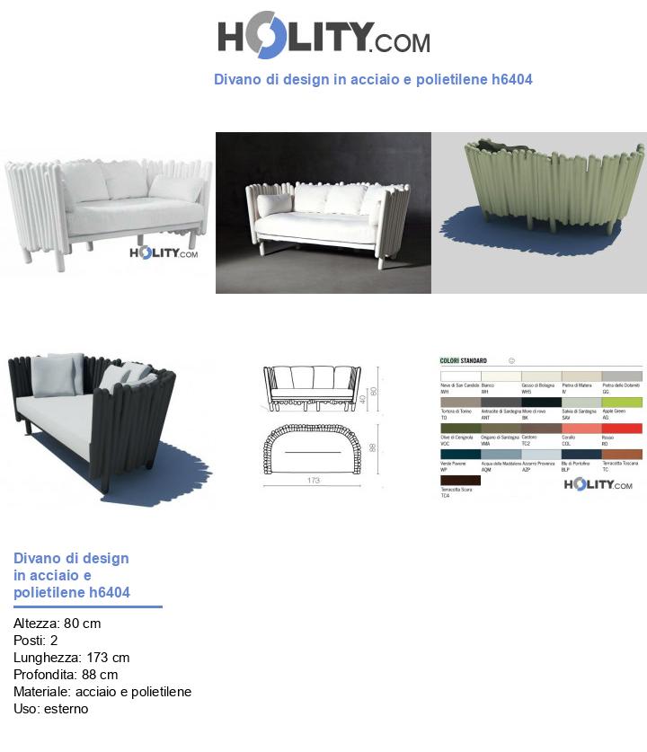 Divano di design in acciaio e polietilene h6404