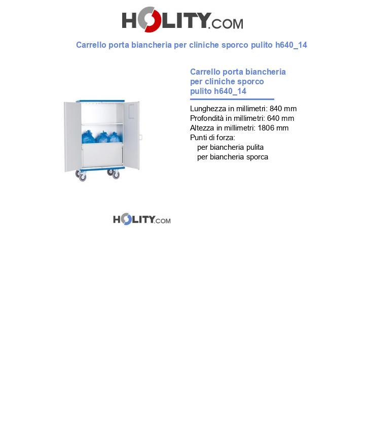 Carrello porta biancheria per cliniche sporco pulito h640_14