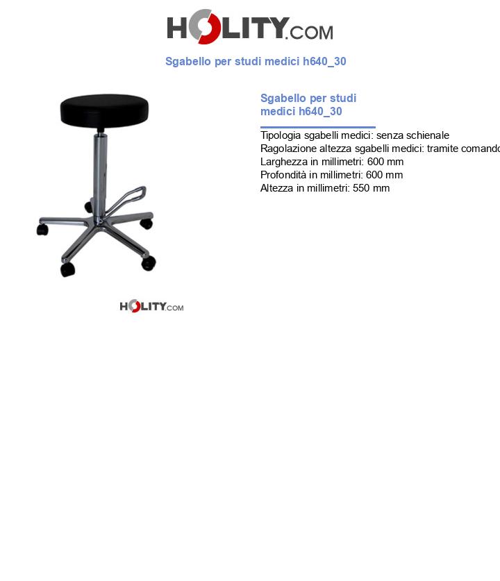 Sgabello per studi medici h640_30
