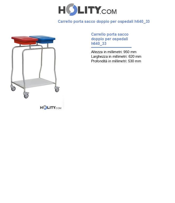 Carrello porta sacco doppio per ospedali h640_33