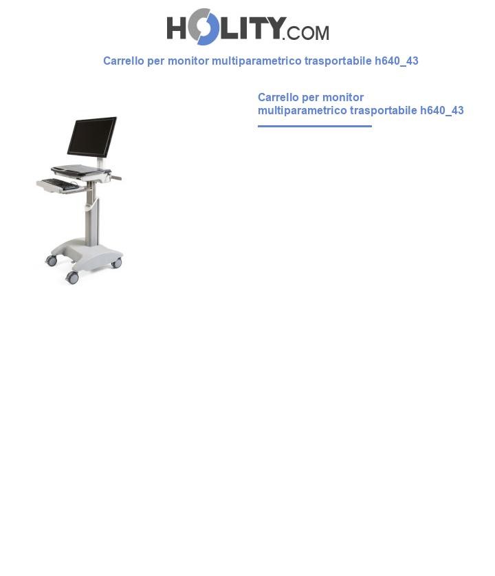 Carrello per monitor multiparametrico trasportabile h640_43