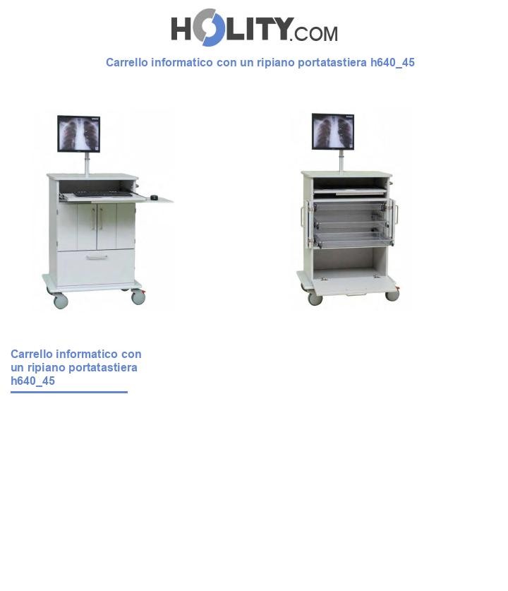 Carrello informatico con un ripiano portatastiera h640_45