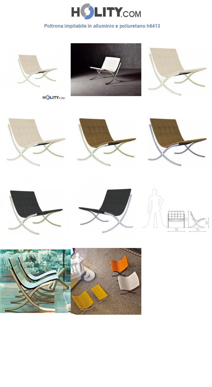 Poltrona impilabile in alluminio e poliuretano h6413