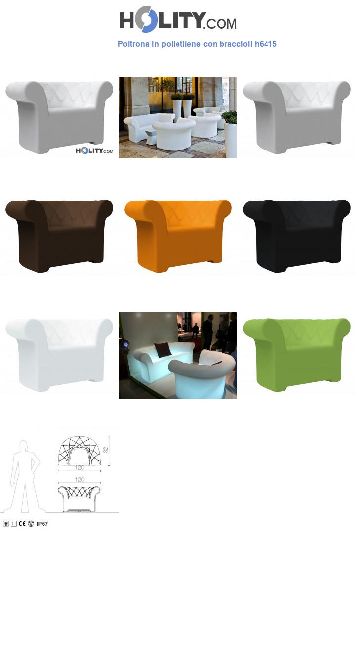 Poltrona in polietilene con braccioli h6415