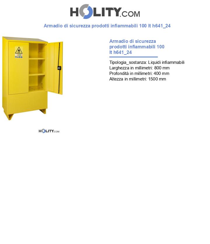 Armadio di sicurezza prodotti infiammabili 100 lt h641_24