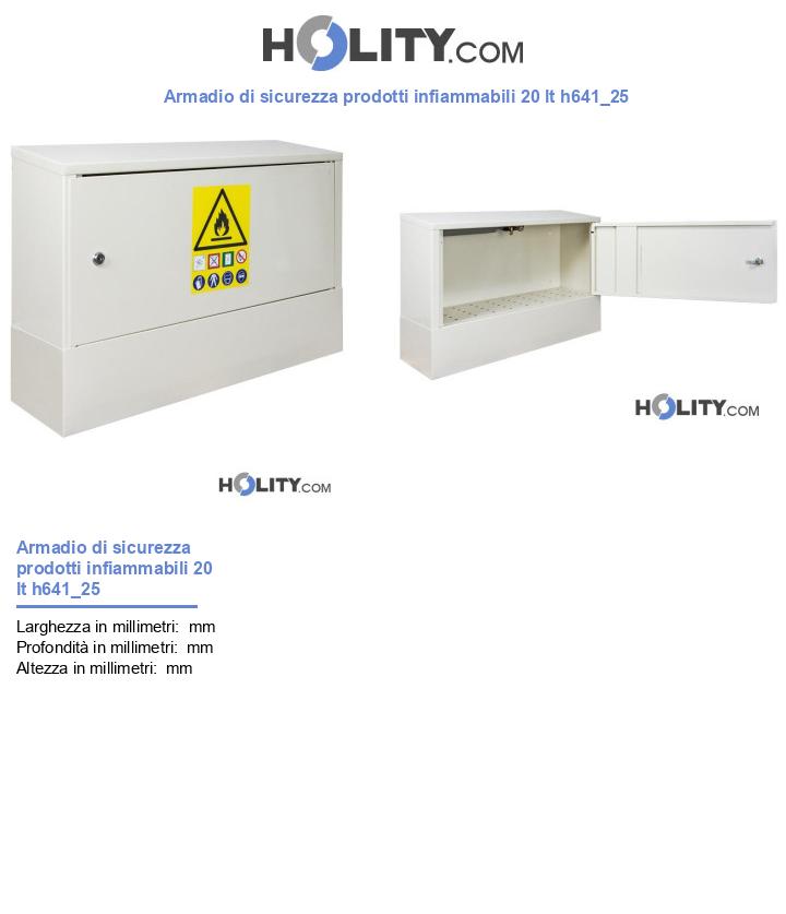 Armadio di sicurezza prodotti infiammabili 20 lt h641_25