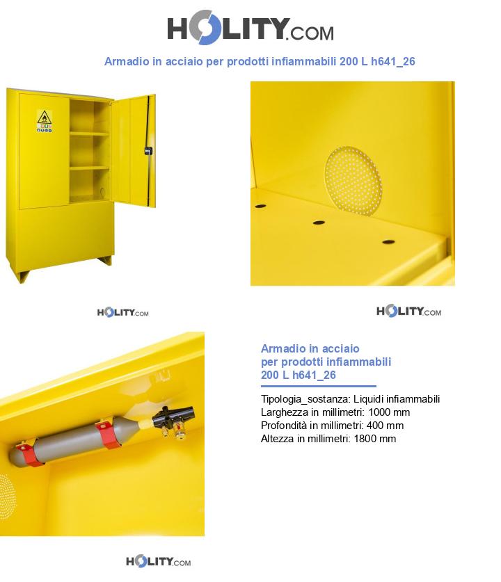 Armadio in acciaio per prodotti infiammabili 200 L h641_26