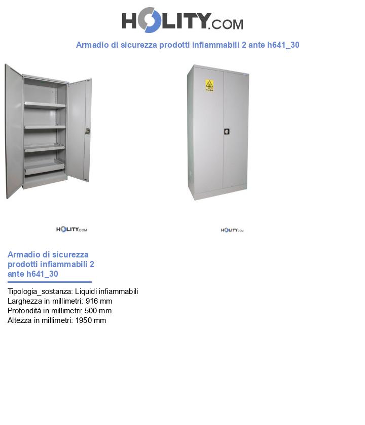 Armadio di sicurezza prodotti infiammabili 2 ante h641_30