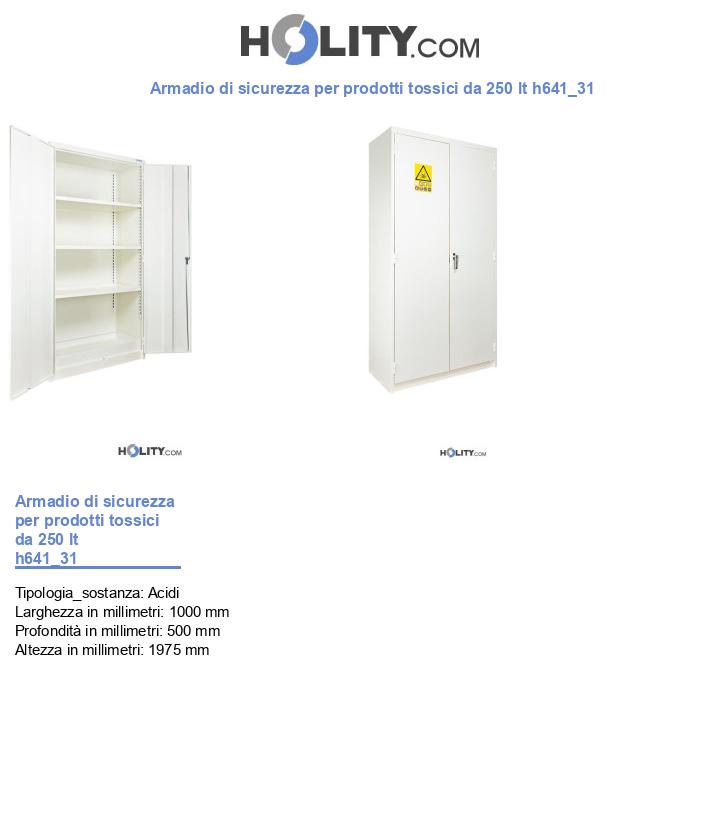 Armadio di sicurezza per prodotti tossici da 250 lt h641_31