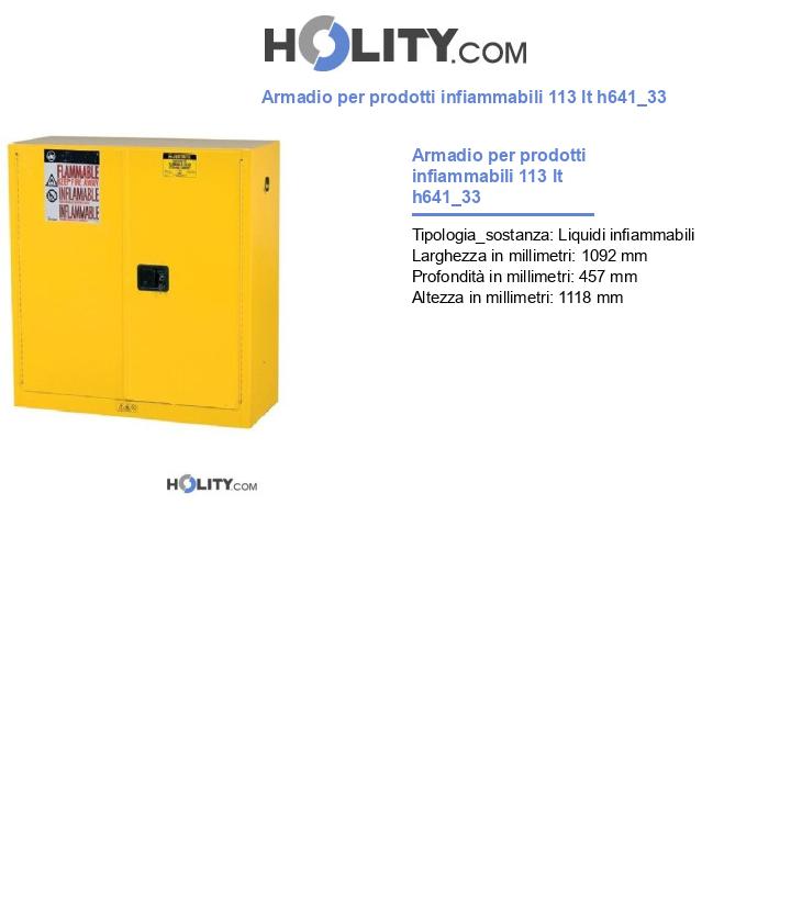 Armadio per prodotti infiammabili 113 lt h641_33