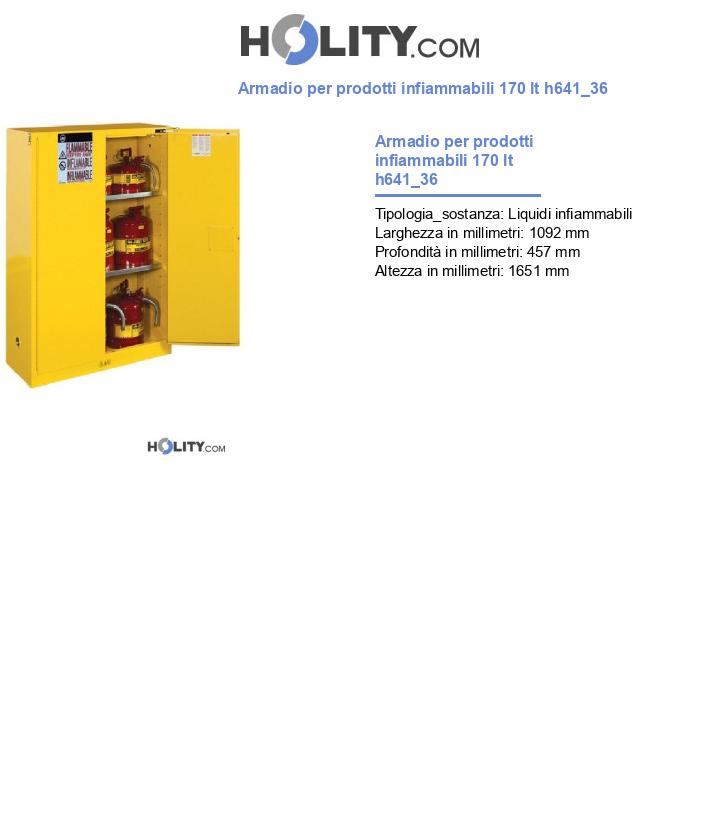 Armadio per prodotti infiammabili 170 lt h641_36