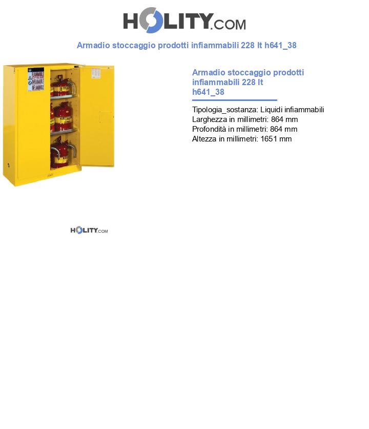 Armadio stoccaggio prodotti infiammabili 228 lt h641_38