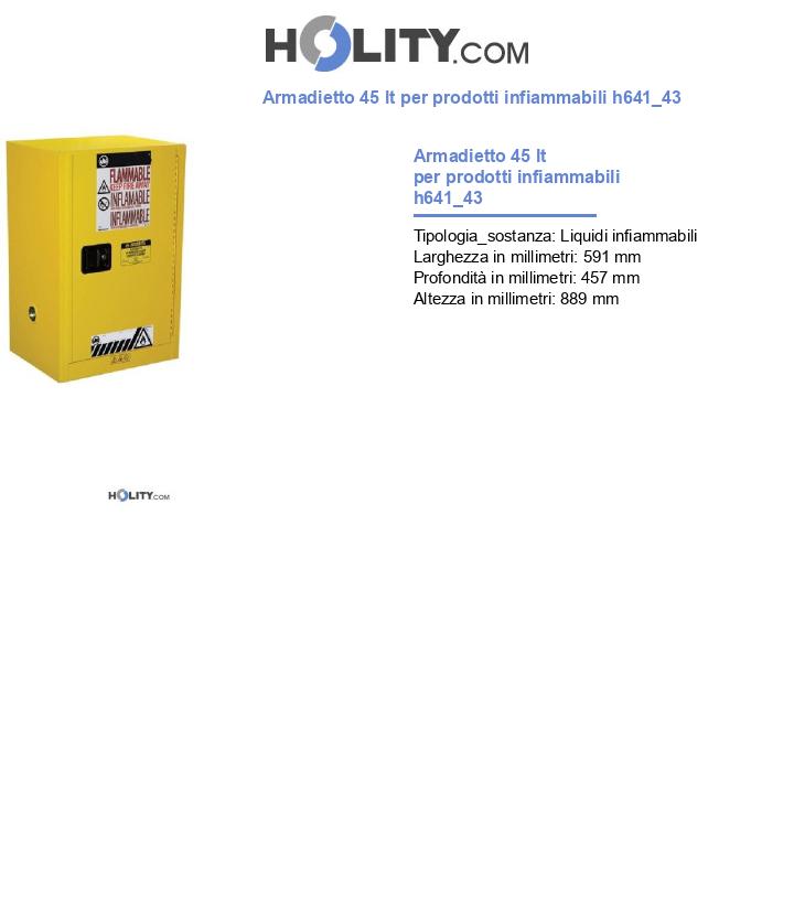 Armadietto 45 lt per prodotti infiammabili h641_43